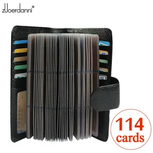 114 Slots Genuine Leather Credit Card Holder Business Card Case High Quality Bank/Id Card Holder Lux