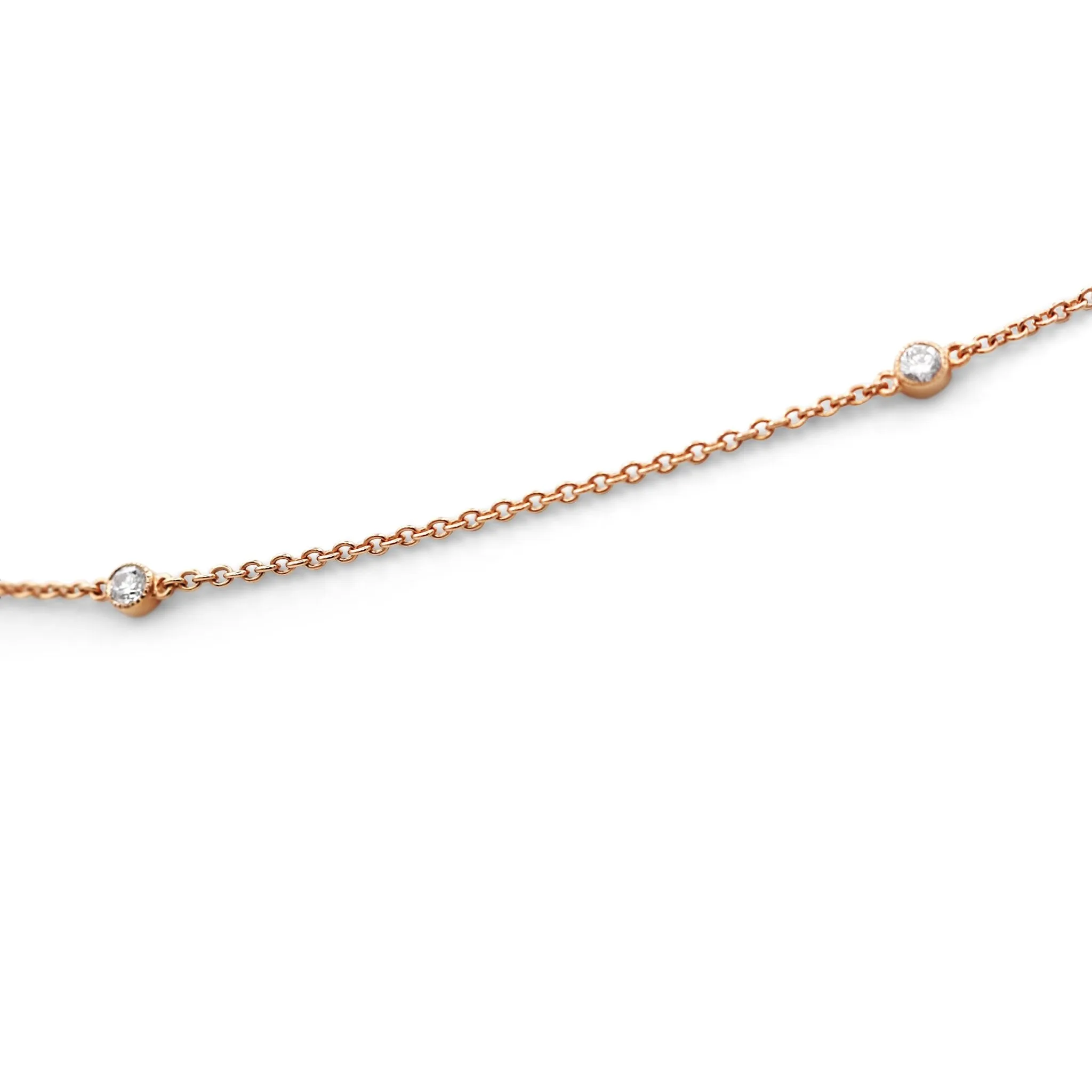 18ct Rose Gold 10 Diamond Necklace 17"