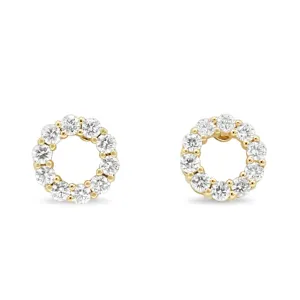 18ct Yellow Gold Diamond Ring Stud Earrings