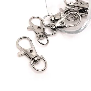 4, 20 or 50 Pieces: Antique Silver Swivel Lobster Clasps Lanyard Clips, 15x37 mm