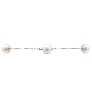 7-7.5mm Cultured Pearl Bracelet - 18ct White Gold