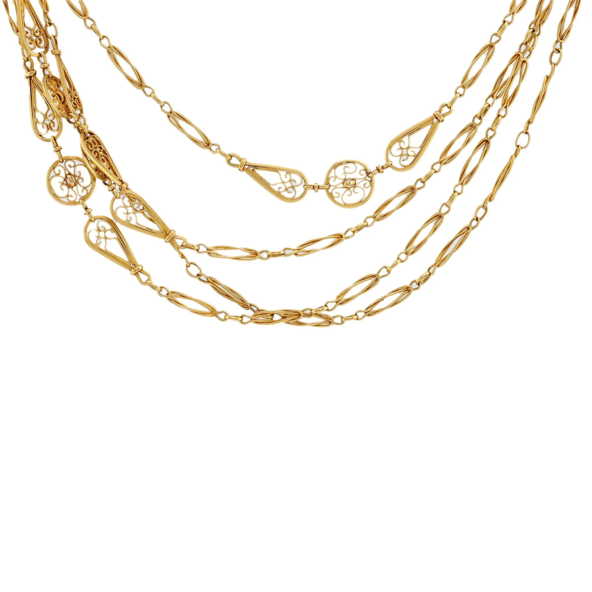 Antique French 18K Yellow Gold Necklace