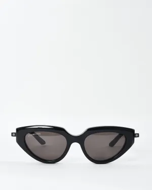 Balenciaga Black Acetate Cat.3 White Logo Sunglasses