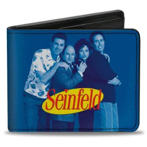 Bi-Fold Wallet - Seinfeld Group Pose   A SHOW ABOUT NOTHING Quote Blues Yellow White