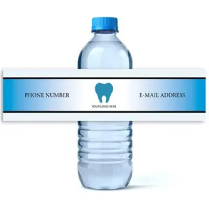 Blue Gradient Dentist Water Bottle Labels