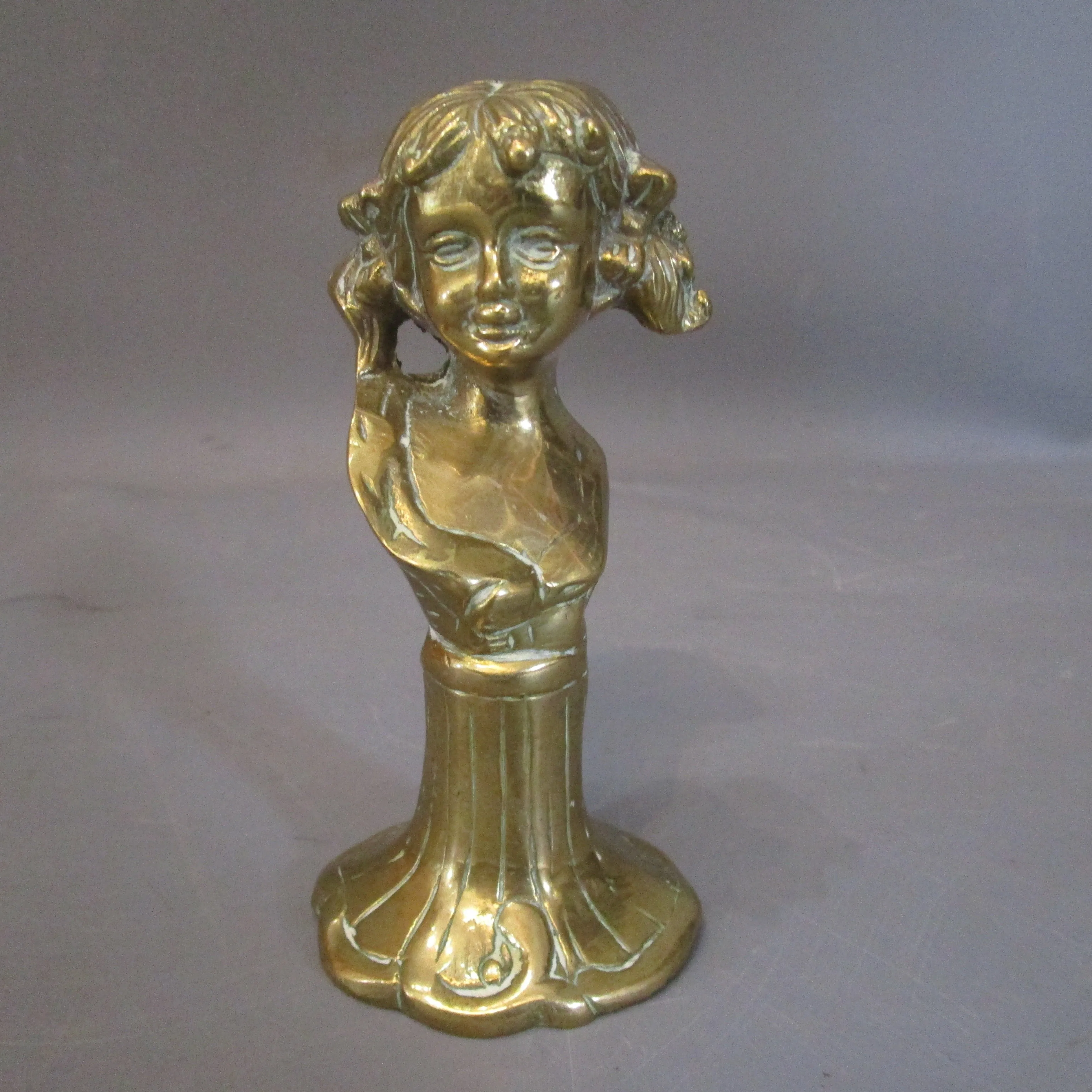 Bronze Female Bust Figure Antique Art Nouveau c1910