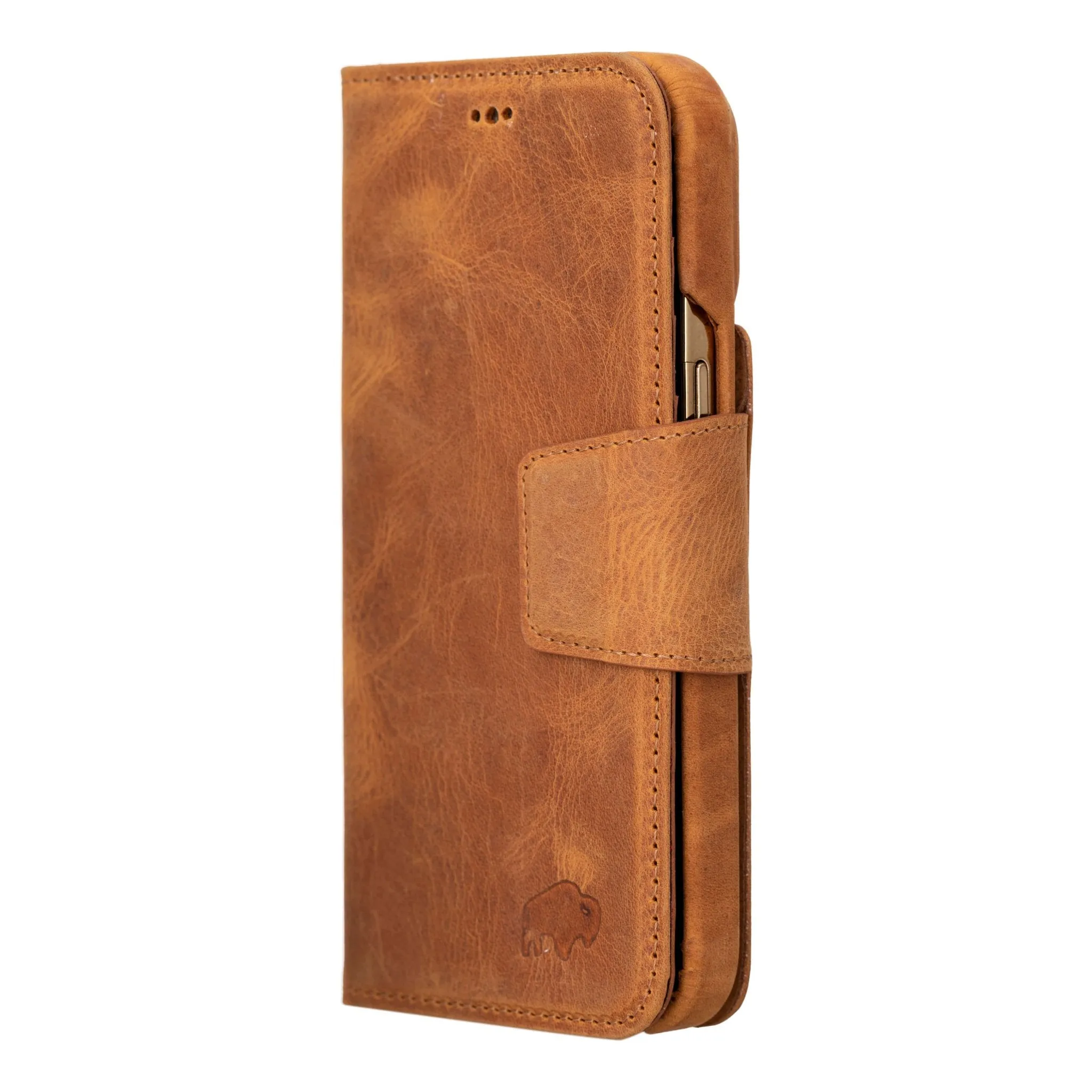 Burkley iPhone 16 Pro Max Wallet Case, Golden Brown