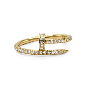 Cartier Juste Un Clou Ring Diamond Paved Size 53 - 18ct Yellow Gold