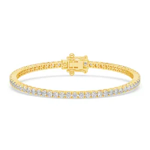 Celebration 9ct Yellow Gold Round Cut 5.00 Carat tw of Lab Grown Diamonds Tennis Bracelet