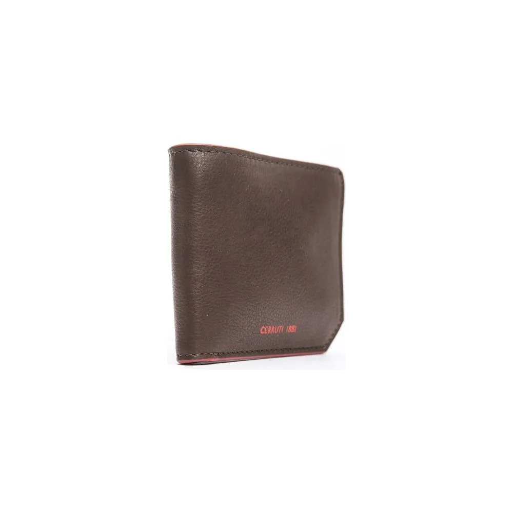 Cerruti 1881 Brown Calf Leather Men Wallet