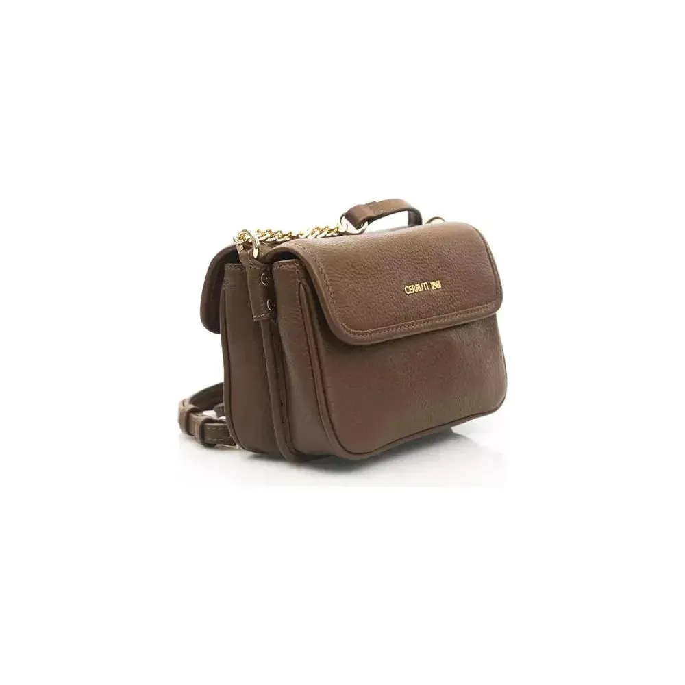 Cerruti 1881 Brown Leather Women Crossbody Bag