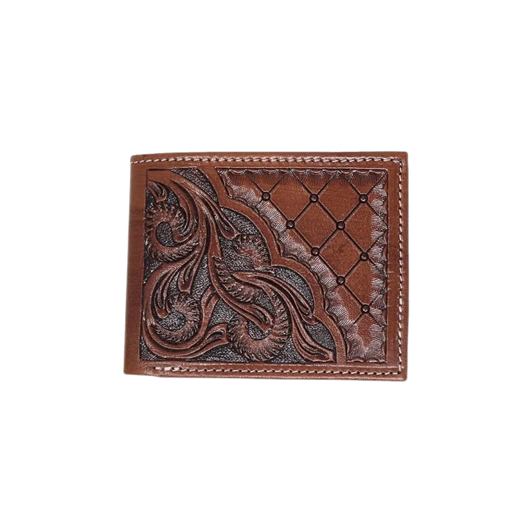 Challenger Men's Western Leather Handcrafted Bifold Brown Wallet