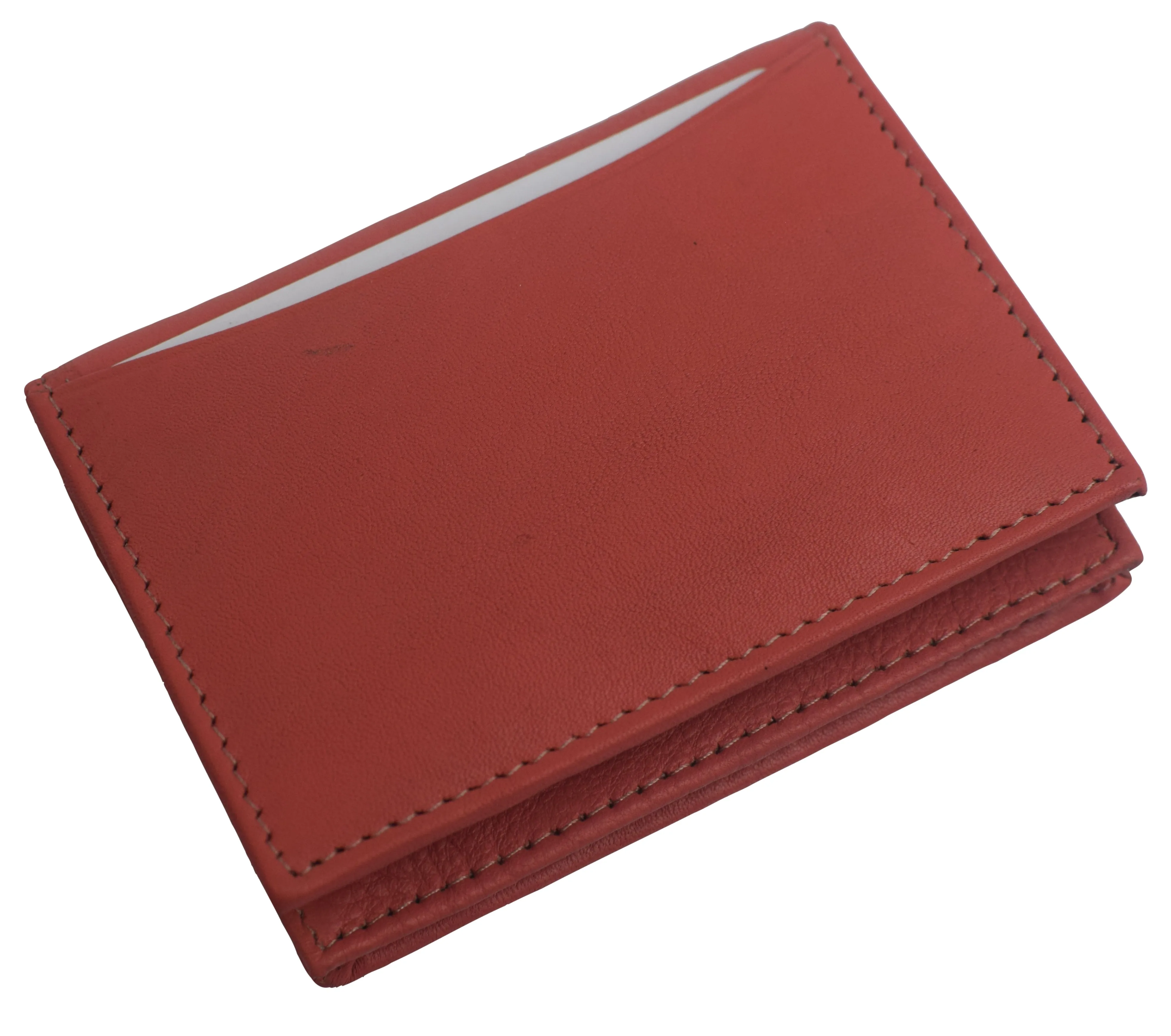 CN70 Genuine Leather Business Card Holder Name Card Case Credit Card Wallet with ID Window RFID Blocking