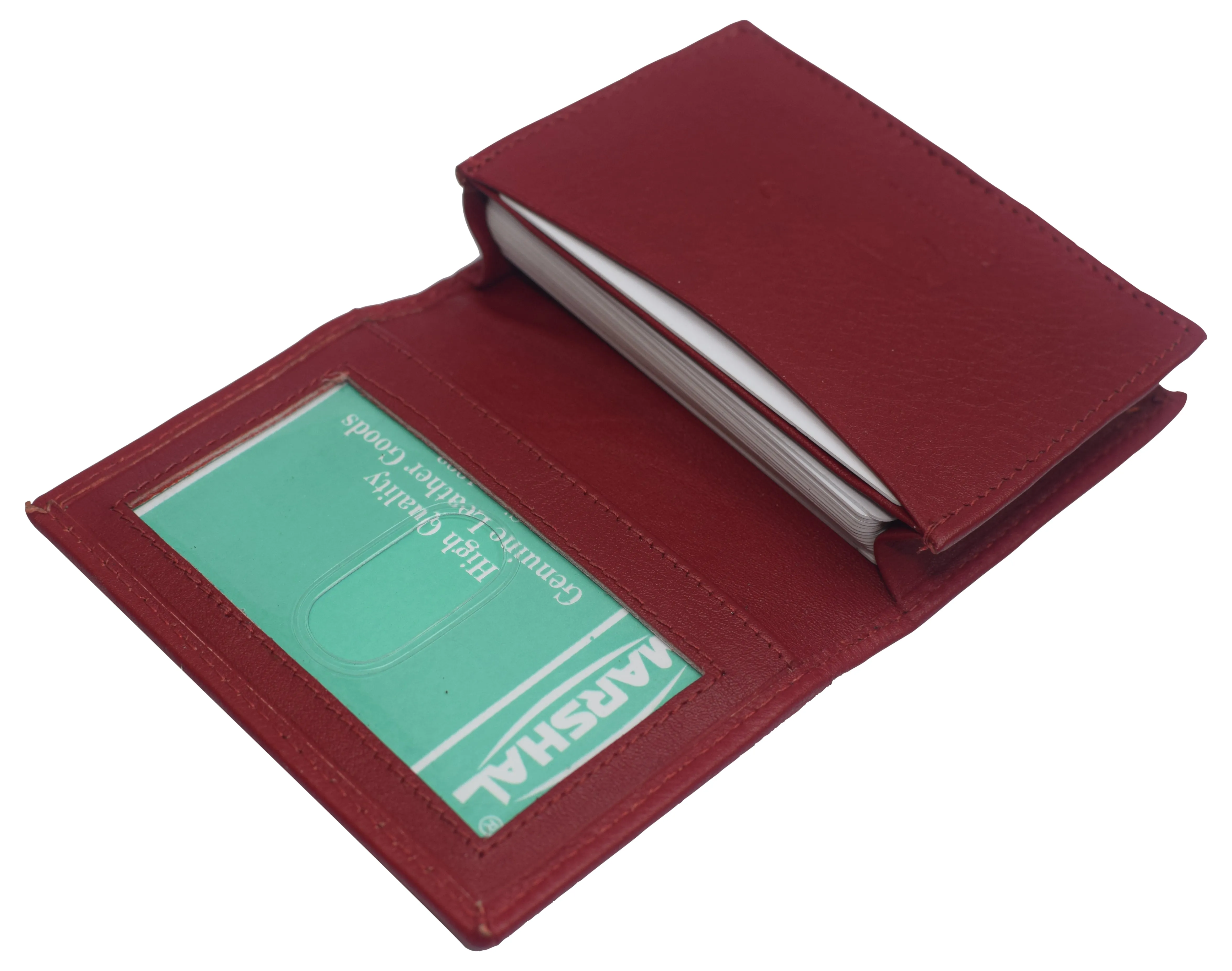 CN70 Genuine Leather Business Card Holder Name Card Case Credit Card Wallet with ID Window RFID Blocking