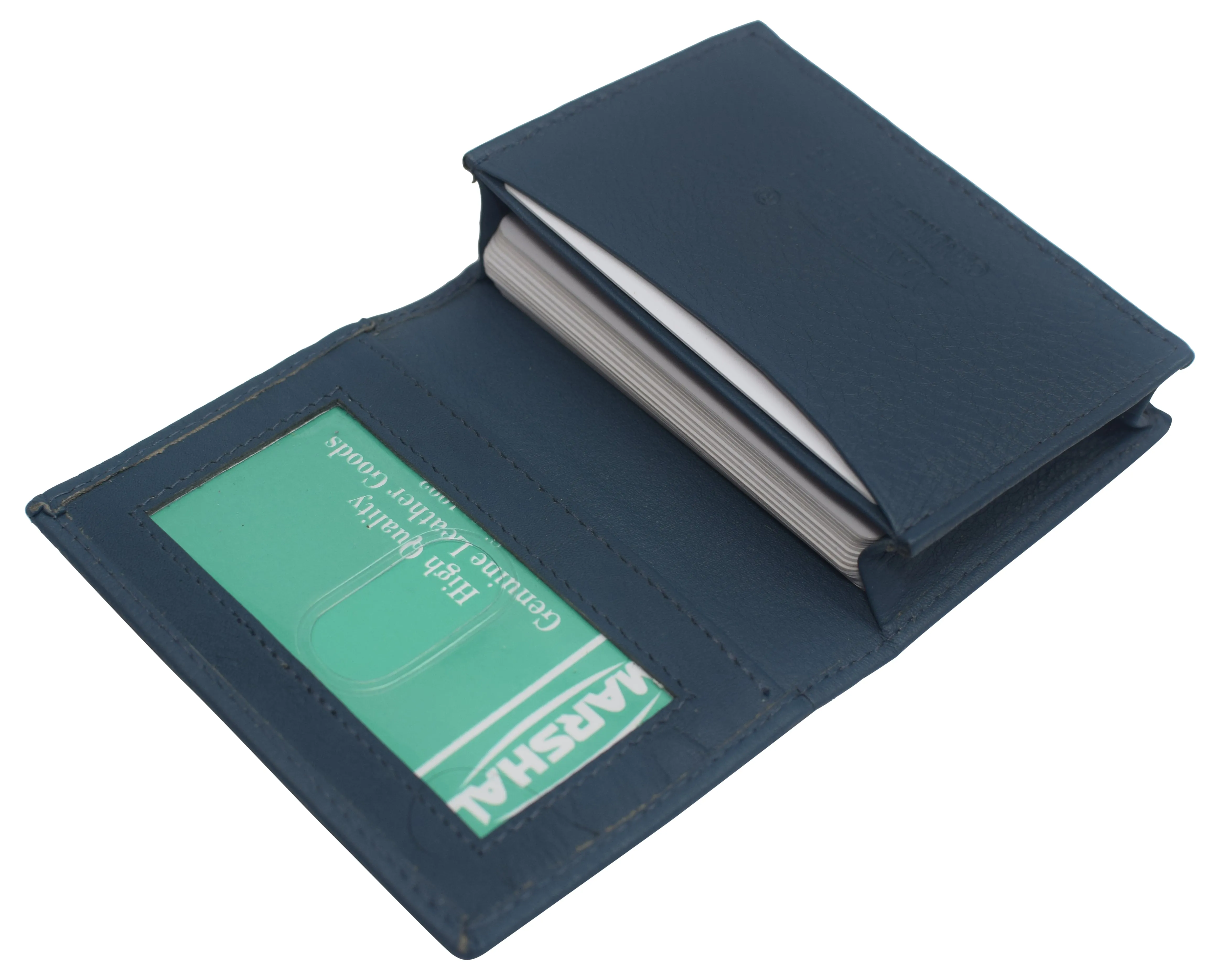 CN70 Genuine Leather Business Card Holder Name Card Case Credit Card Wallet with ID Window RFID Blocking