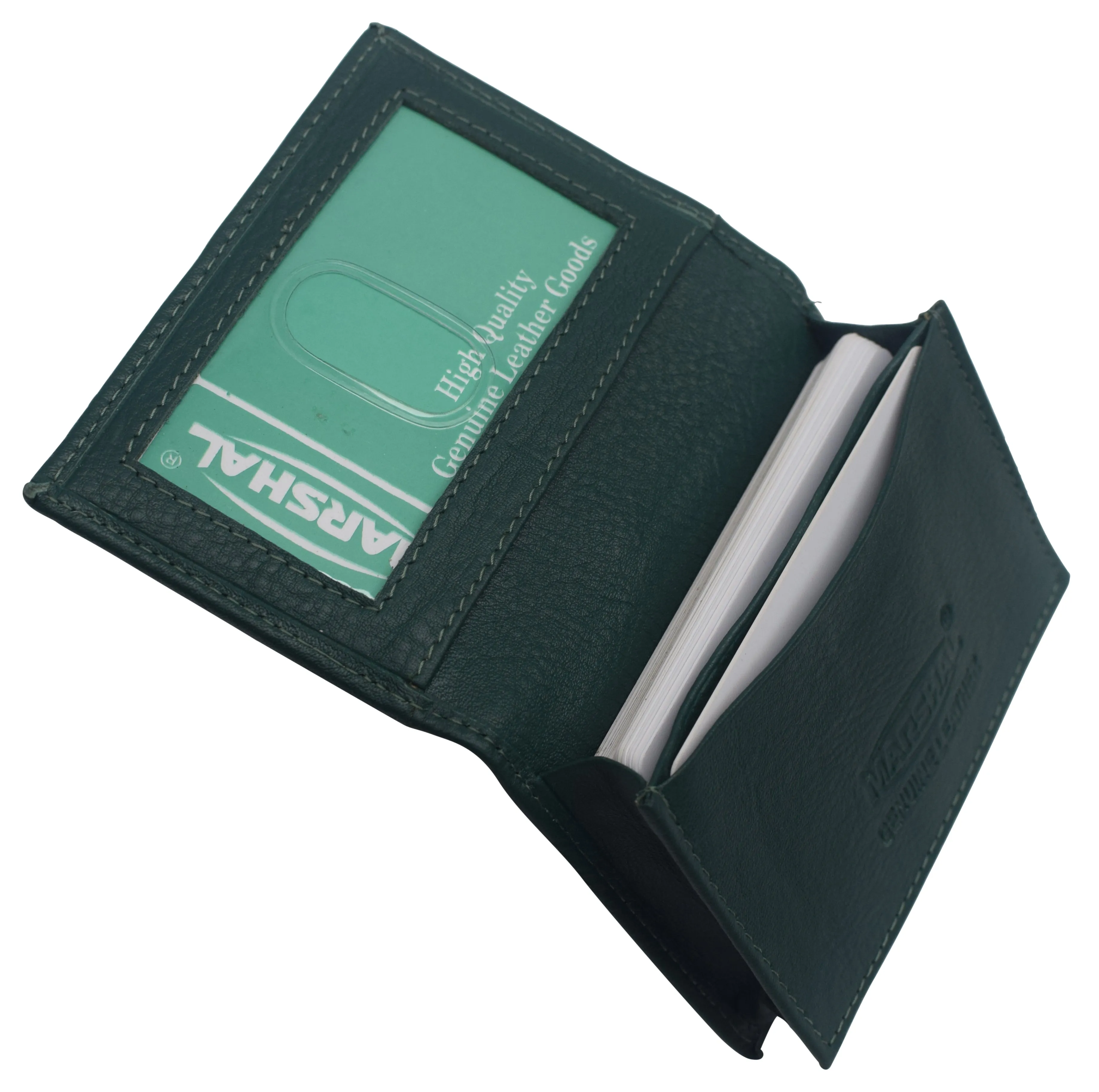 CN70 Genuine Leather Business Card Holder Name Card Case Credit Card Wallet with ID Window RFID Blocking