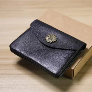 Handcrafted Minimalist leather slim wallet for women, Classic coin purse gift #5