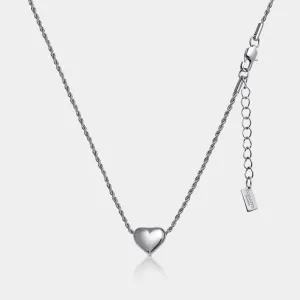 Heart Pendant Necklace Silver