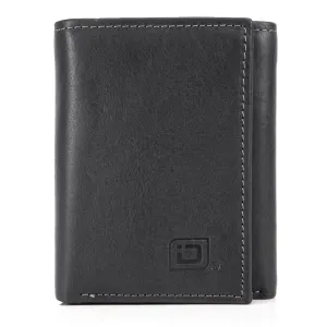 Italian Leather Trifold Wallet with 2 ID Windows