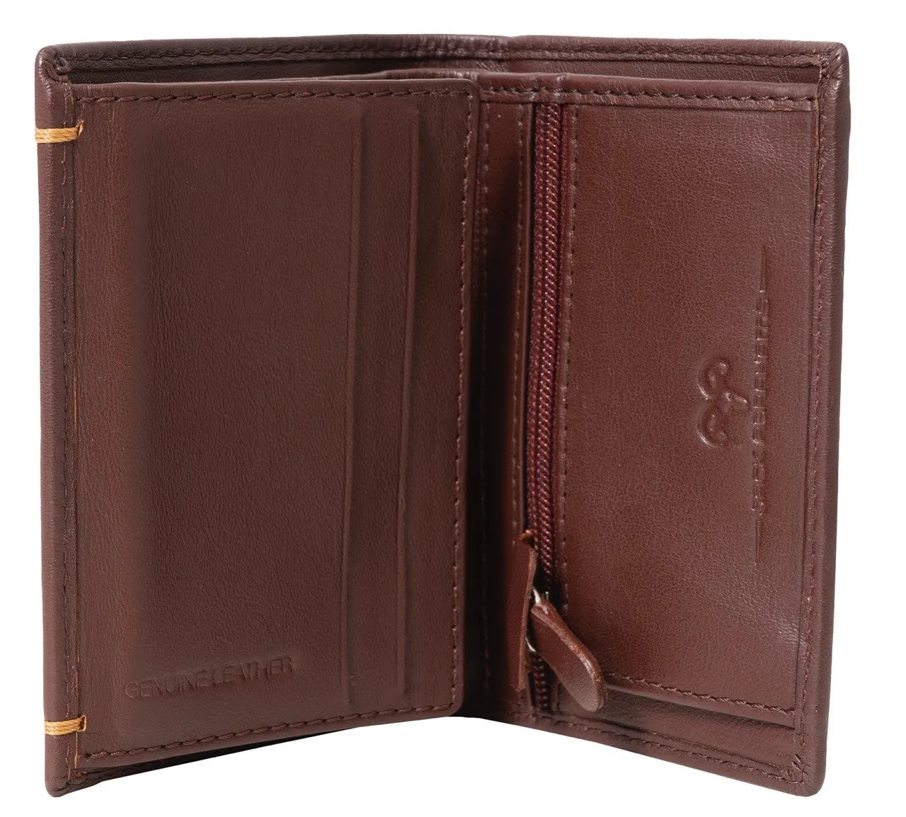 Jack Abrahams Bi-Fold RFID Minimalist Wallet With Zipper Pocket