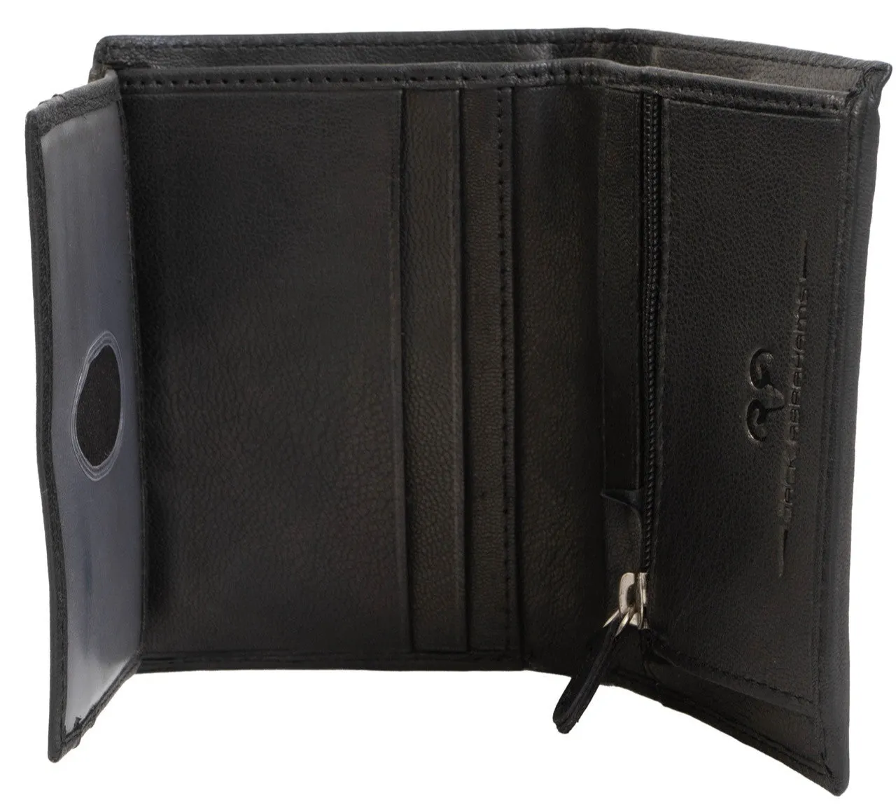 Jack Abrahams Bi-Fold RFID Minimalist Wallet With Zipper Pocket