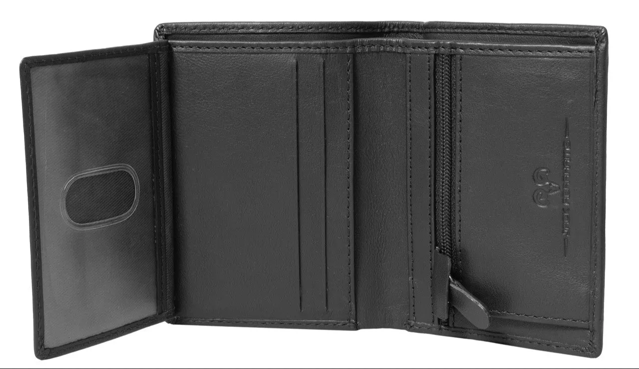 Jack Abrahams Bi-Fold RFID Minimalist Wallet With Zipper Pocket