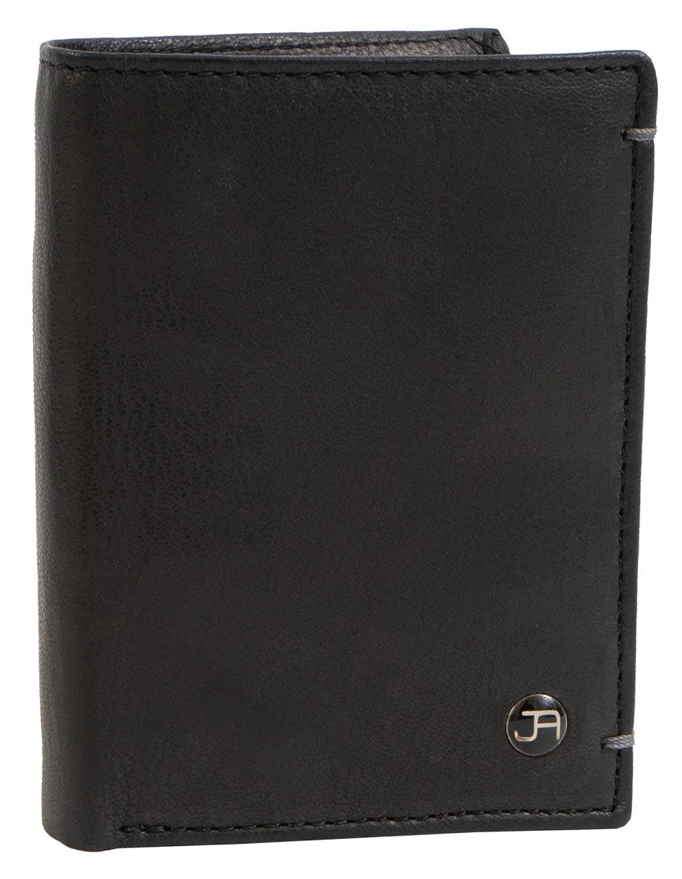 Jack Abrahams Bi-Fold RFID Minimalist Wallet With Zipper Pocket