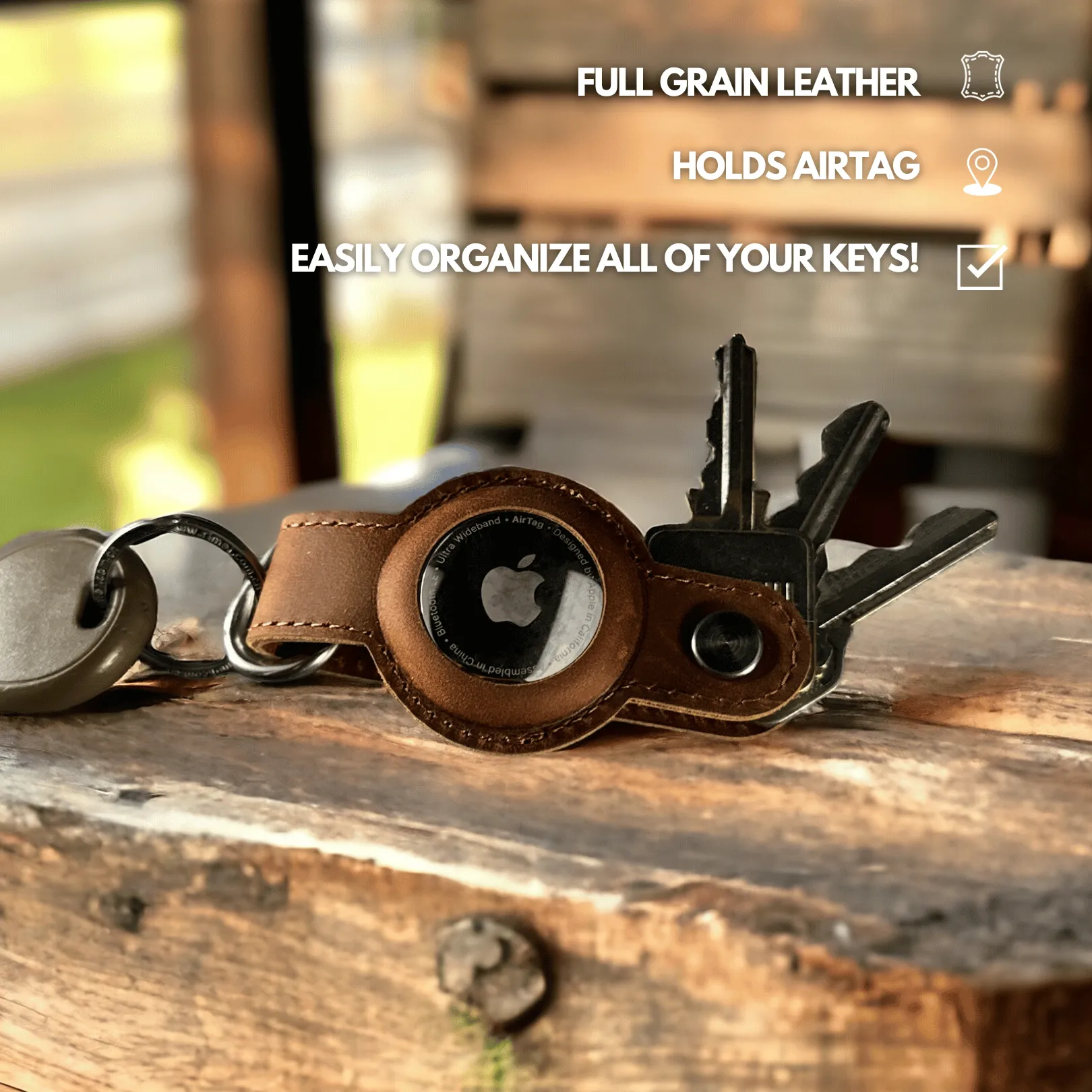 Leather AirTag Key Organizer