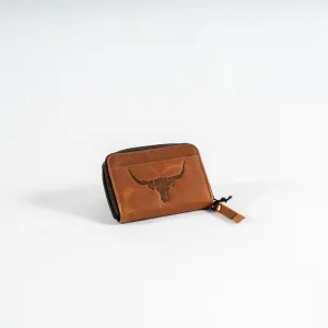 Leather Bull Zip Wallet