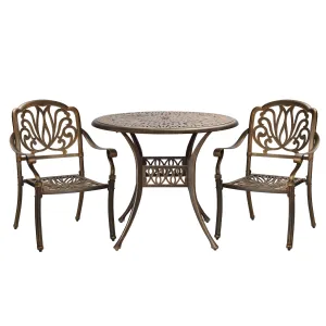 Livsip Bistro Set Outdoor Cast Aluminium Table Chair Set 3 Piece Patio Furniture