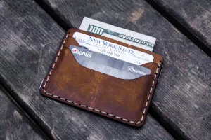 No.40 Handmade Leather Slim Card Wallet - Crazy Horse Brown