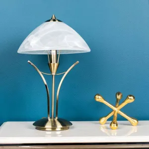 Pesscara Satin Brass & Alabaster Glass Table Lamp