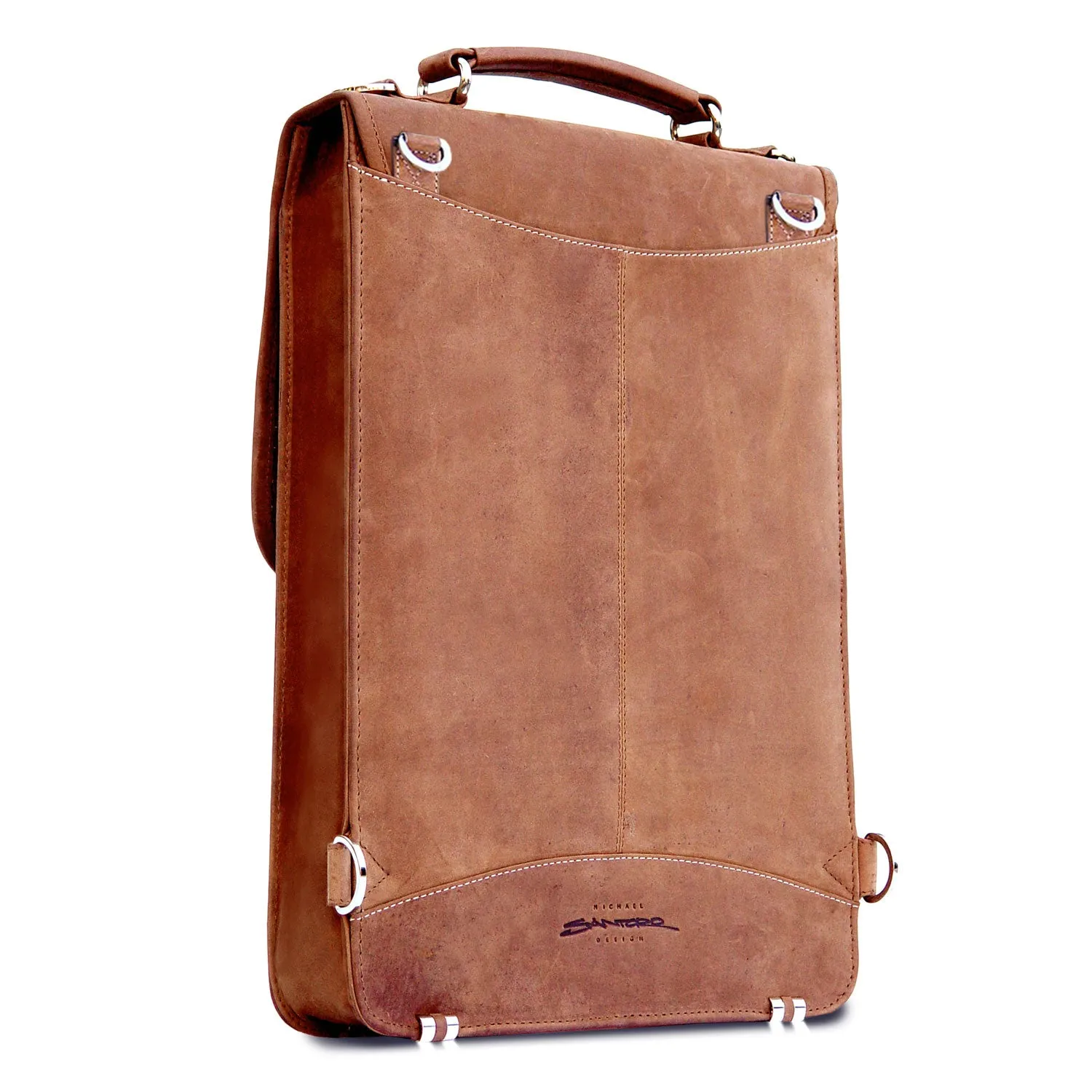 Premium Leather Briefcase Backpack