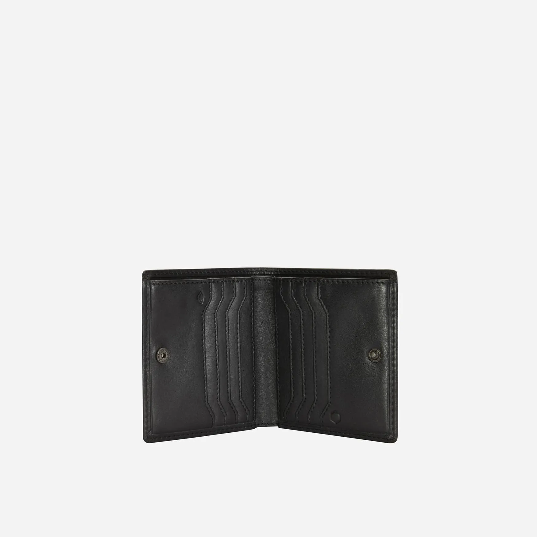 Slim Bifold Card Holder With Coin, Black