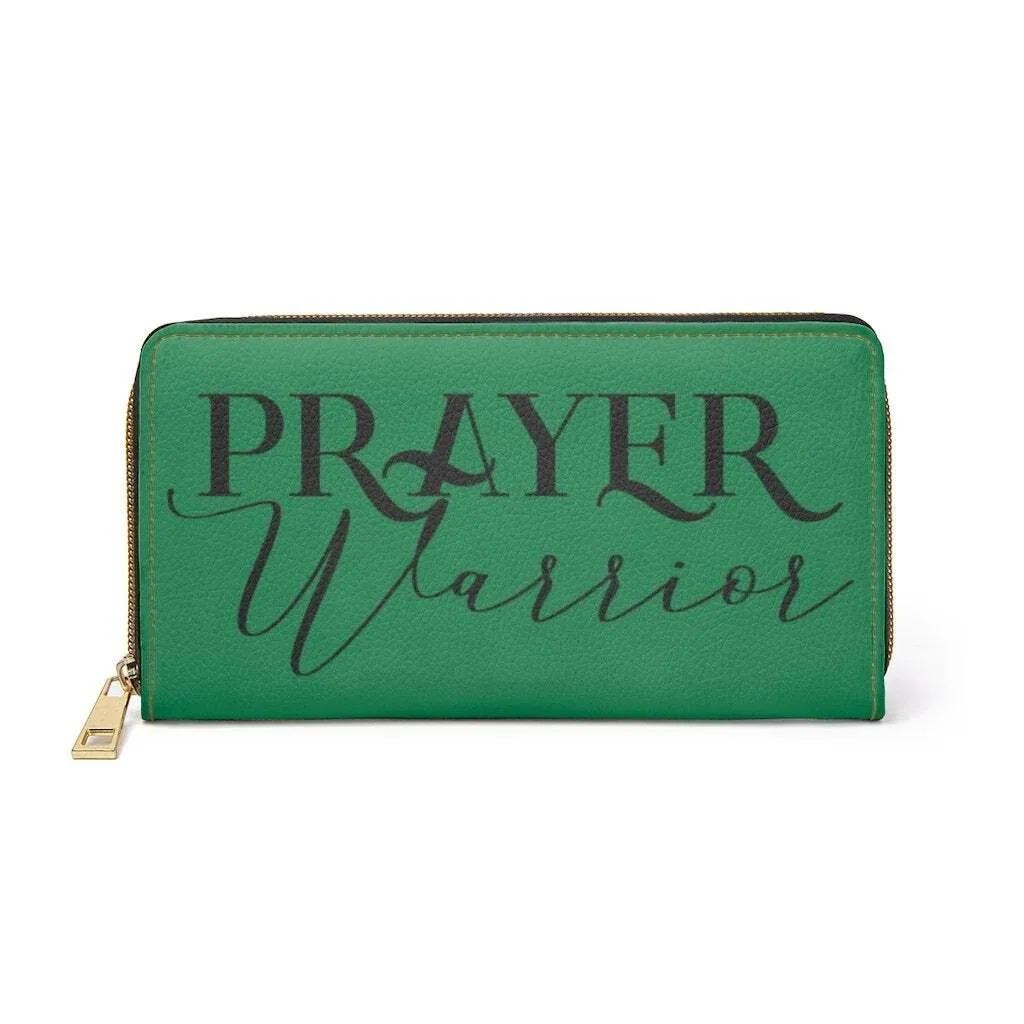 Uniquely You Womens Wallet - Zip Purse / Green & Black Prayer Warrior