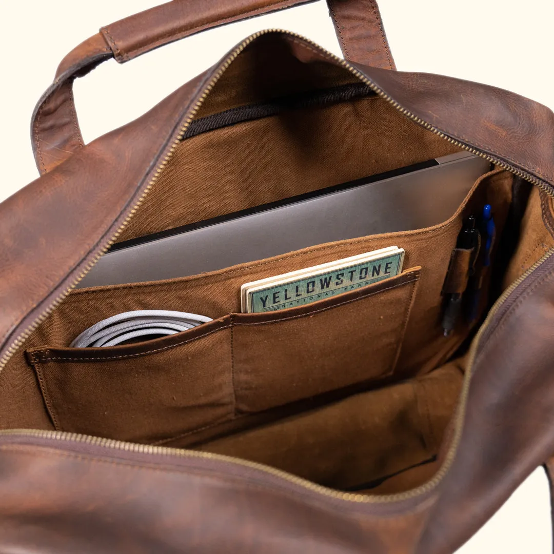 Walker Leather Briefcase Bag | Vintage Oak