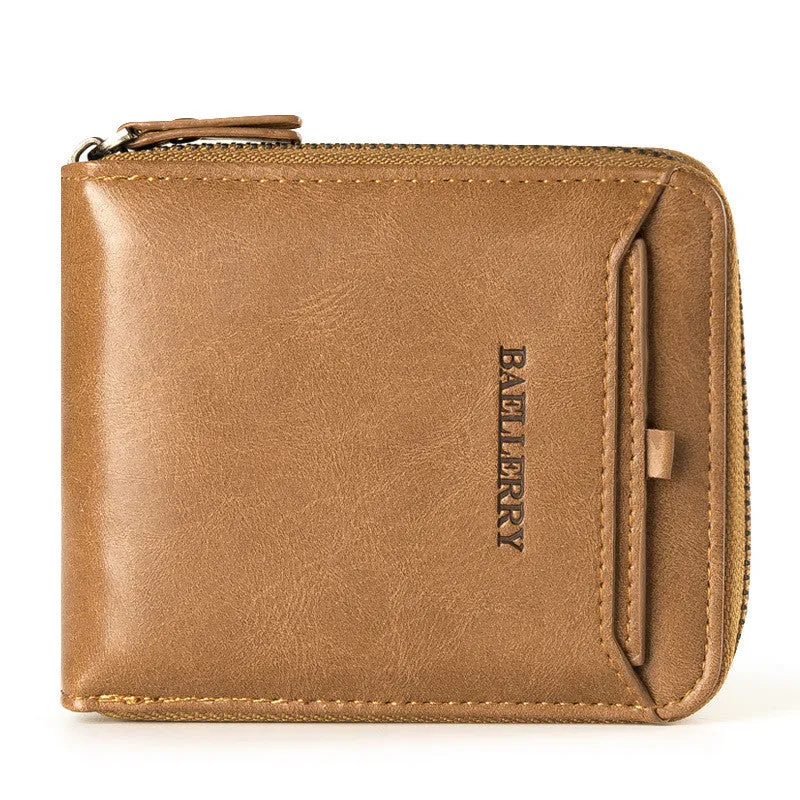 Wallet Vertical Zipper Retro Youth Small Wallet